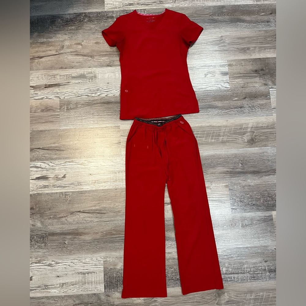 Red heartsoul scrub set